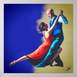Tango-Tänzer - Handmalerei Poster