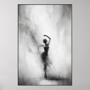 Tango-Tänzer in expressiver Bewegung Poster