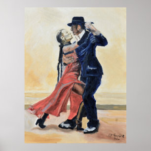 Tango-Tänzer Ölmalerei Poster