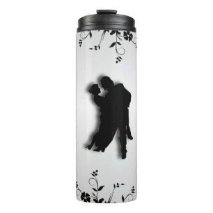 Tango-Tänzer Silhouette 1 Silber Thermosbecher
