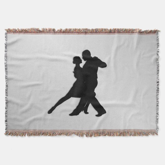 Tango-Tänzer Silhouette 2 Silber Decke (Vorderseite)