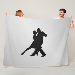 Tango-Tänzer Silhouette 2 Silber Fleecedecke