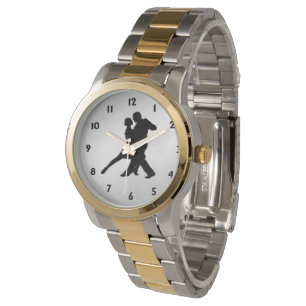 Tango-Tänzer-Silhouette Armbanduhr