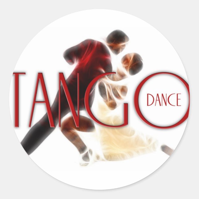Tango tanzt rot runder aufkleber (Vorderseite)