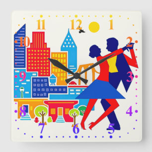 Tango Wall Clock Quadratische Wanduhr