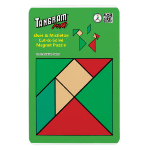 Tangram Christmas Elf Magnet - Unter dem Mistleton