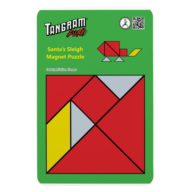 Tangram Christmas Magnet - Santa's Sleigh (Vertikal)