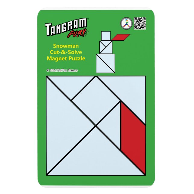Tangram Christmas Magnet - Snowman (Vertikal)