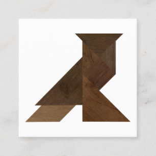 Tangram-Eulen-hölzerne Art-moderner Entwurf Quadratische Visitenkarte
