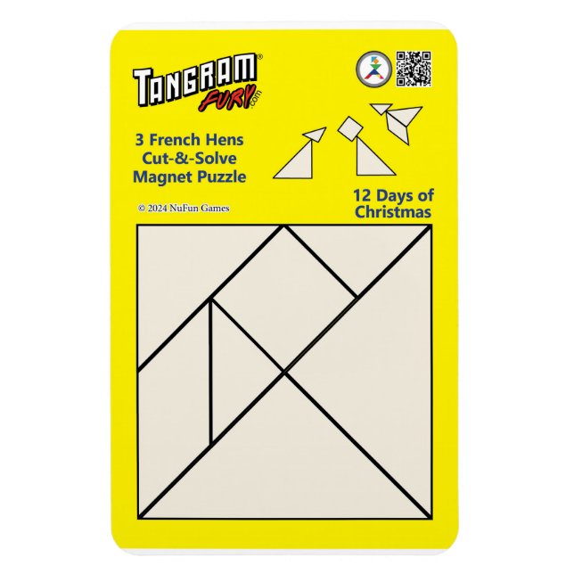 Tangram Magnet Puzzle - 3 französische Hühner (Vertikal)
