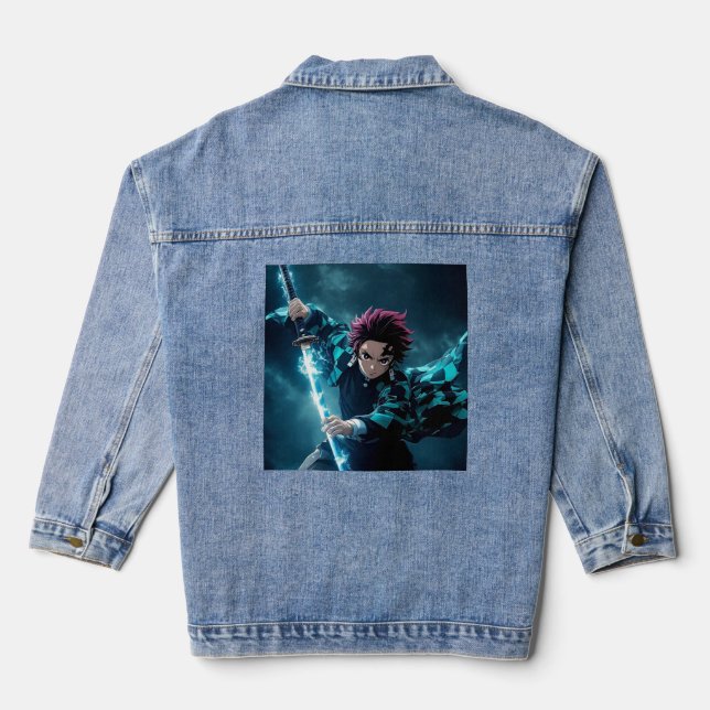 Tanjiro anime manga jeansjacke (Rückseite)