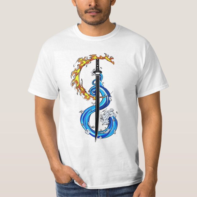 Tanjiro kamado Feuerwasserschwert T-Shirt (Vorderseite)