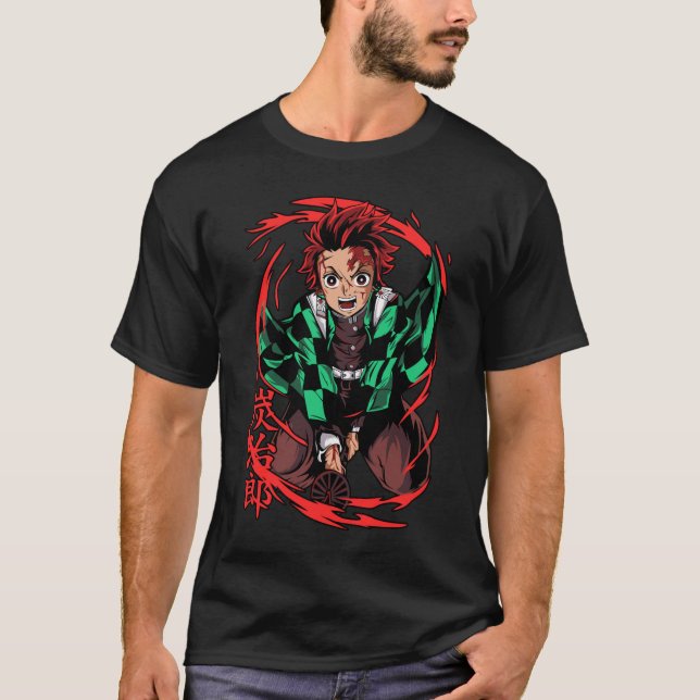 Tanjiro Sun Breathing Anime Art T-Shirt (Vorderseite)