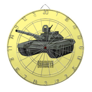 Tank-Cartoon-Abbildung Dartscheibe