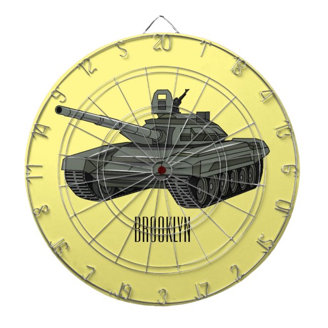 Tank-Cartoon-Abbildung Dartscheibe (vorne)