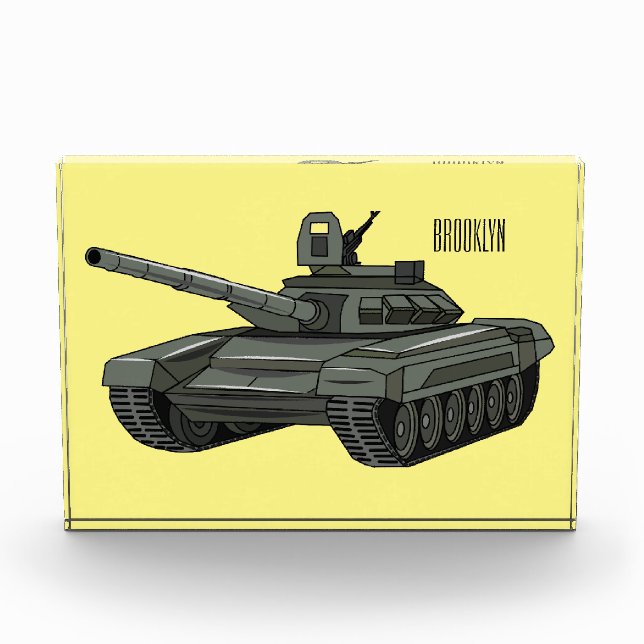 Tank-Cartoon-Abbildung Fotoblock (Vorderseite)