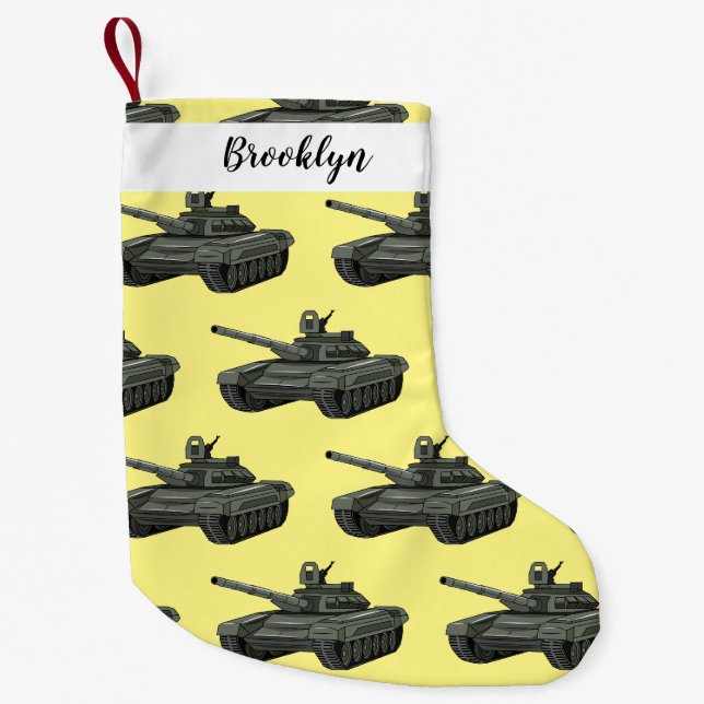Tank-Cartoon-Abbildung Kleiner Weihnachtsstrumpf (Vorderseite)