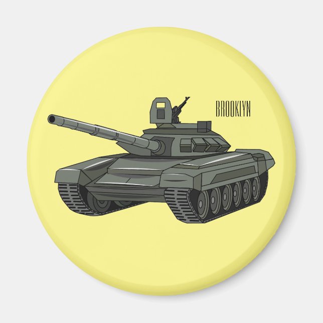 Tank-Cartoon-Abbildung Magnet (Vorne)