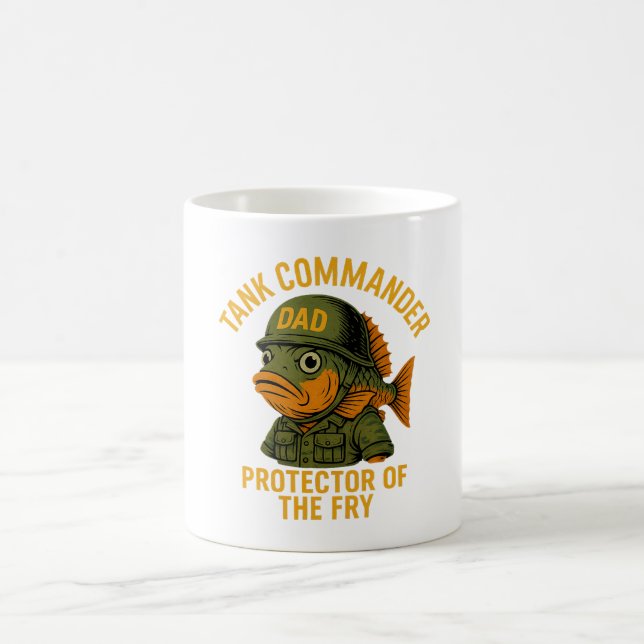 Tank Commander Vater - Funny Fish Father's Day Kaffeetasse (Mittel)