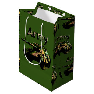 Tank der grünen Armee, mittelgroße Tasche Mittlere Geschenktüte
