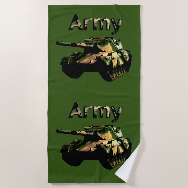 Tank der grünen Khaki-Armee, Badetuch (Vorderseite)