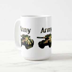 Tank der grünen Khaki-Armee, Tasse des Kaffees