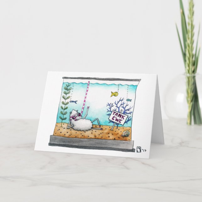 "Tank Ewe" Dankeschön Karte (Vorderseite)