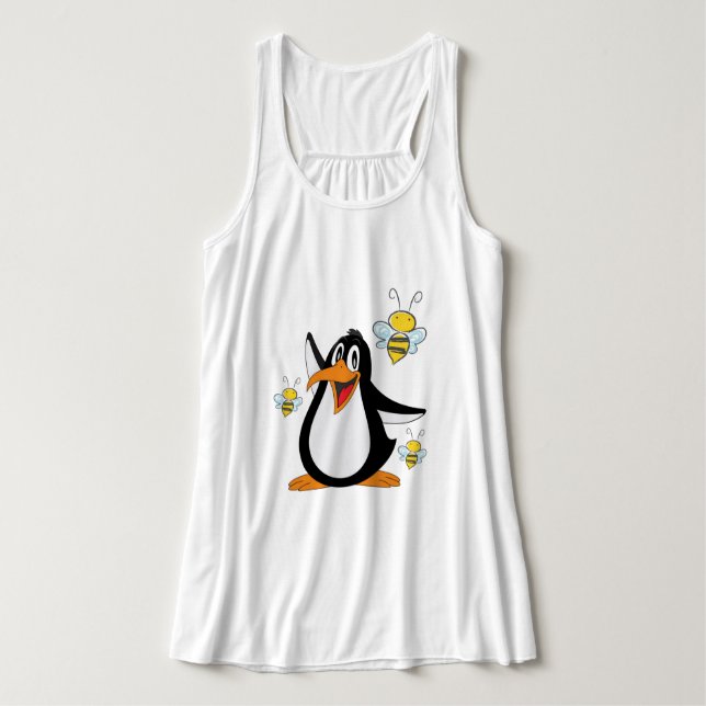 Tank Top Womens Pinguin Bumblebee (Design Vorderseite)