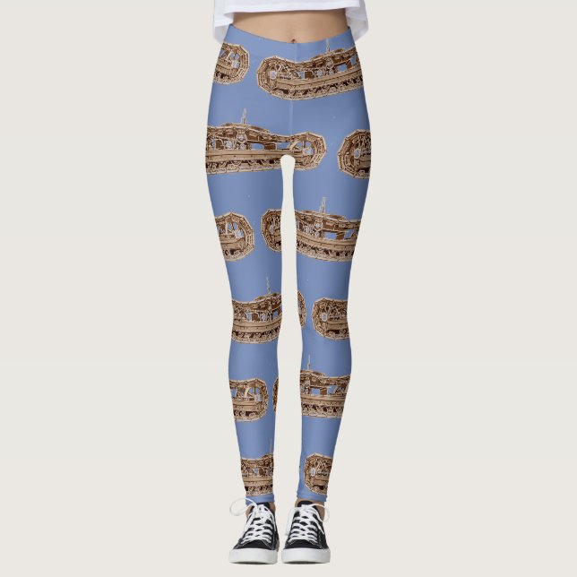 Tank Tracks Dämpfungsspuren Extra Power Boost Leggings (Vorderseite)