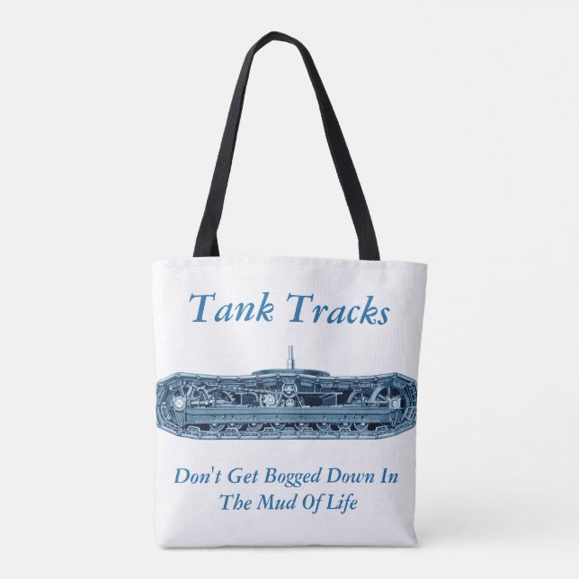 Tank Tracks Mud of Life Inspiration Blue Tasche (Rückseite)