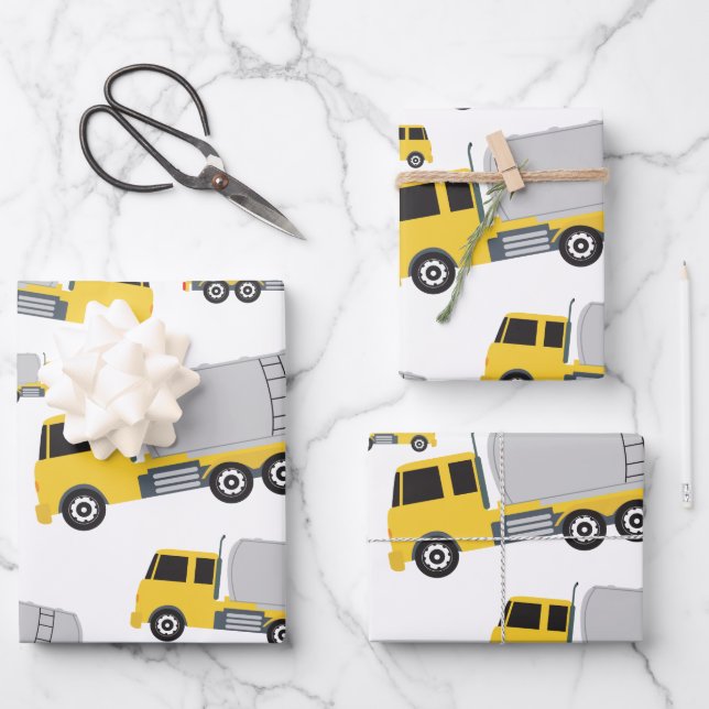 Tanker LKW Geschenkpapier Set (Vorderseite)