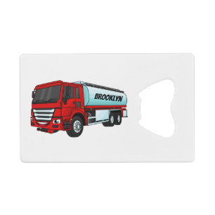 Tanker-LKW-Kraftstofftransport-Cartoon-Illustratio Geldbeutel Flaschenöffner