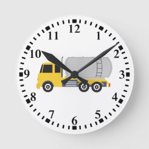 Tanker Truck Transportation Trucks Runde Wanduhr