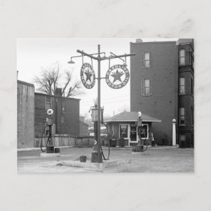 Tankstelle an der Ecke, 1925 Postkarte