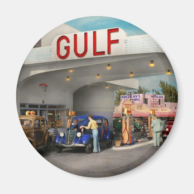 Tankstelle - Die große amerikanische Straßenfahrt  Magnet (Vorne)