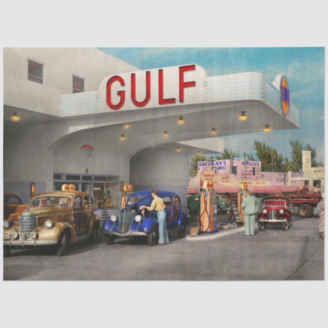 Tankstelle - Die große amerikanische Straßenfahrt  Seidenpapier (Vorderseite)