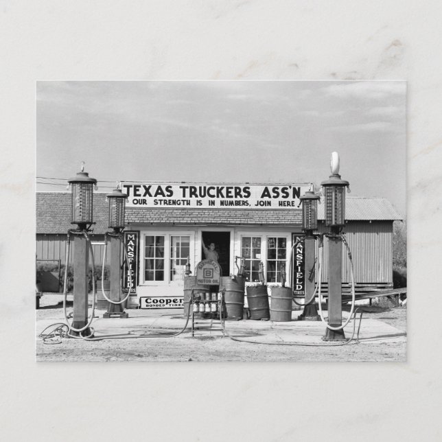 Tankstelle - Edcouch, Texas: 1939 Postkarte (Vorderseite)