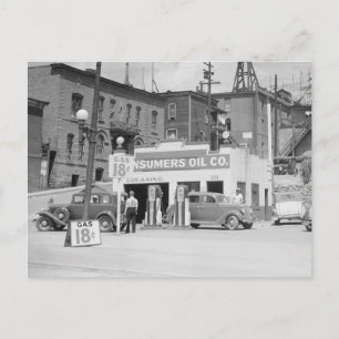 Tankstelle in Montana, 1939 Postkarte