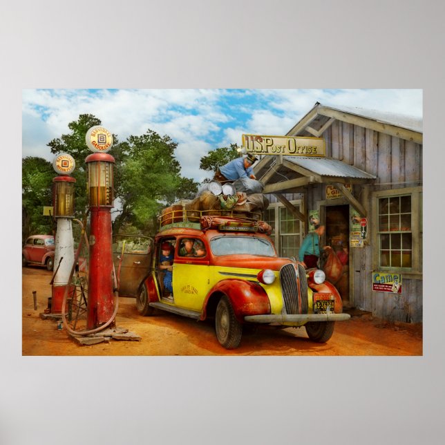 Tankstelle - Neulieferung nach Pie Town 1940 Poster (Vorne)