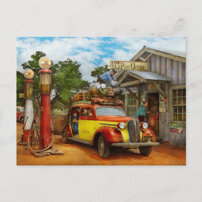 Tankstelle - Neulieferung nach Pie Town 1940 Postkarte (Vorderseite)