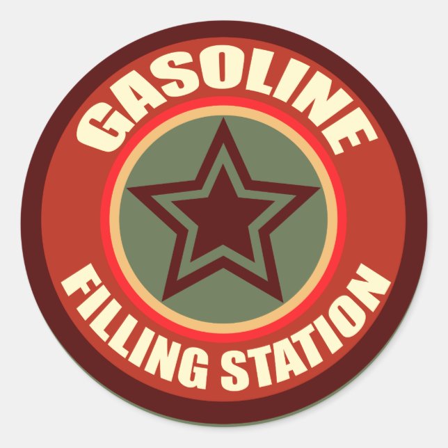 Tankstelle Oxygentes Runder Aufkleber (Vorderseite)
