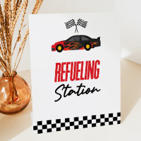 Tankstelle Red Race Car Drink Table