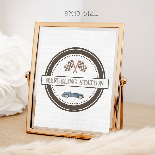 Tankstelle - Schild für Blaue Rennwagen (Von Creator hochgeladen)