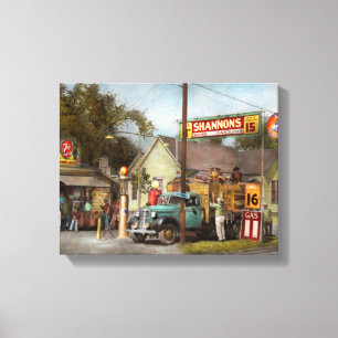 Tankstelle - Shannons Super-Benzin 1939 Leinwanddruck