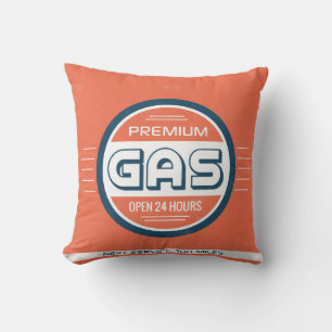 Tankstellen-Retro-Label-Designer-Akzentkissen Kissen