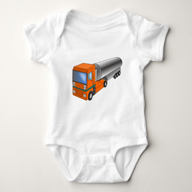 Tankwagen Schwertransporter für Kinder Baby Strampler (Vorderseite)