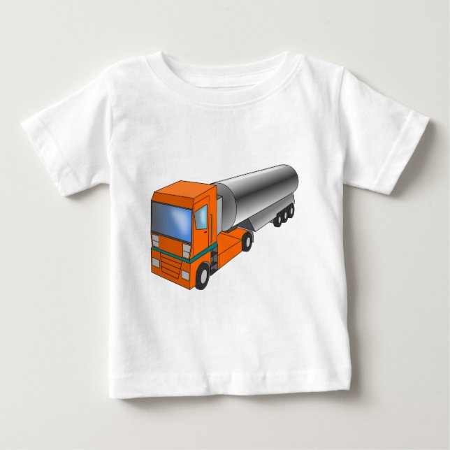 Tankwagen Schwertransporter für Kinder Baby T-shirt (Vorderseite)