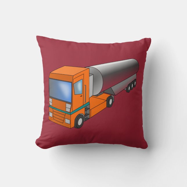 Tankwagen Schwertransporter für Kinder Kissen (Vorderseite)