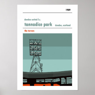 Tannadice. Floodlights Stadium Print Poster
