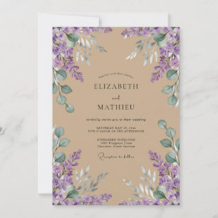Tanne Amethyst Wisteria Hochzeit Einladung